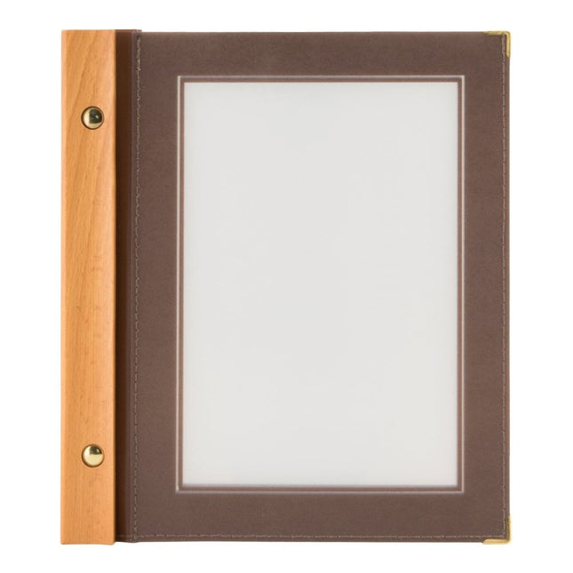 Securit® Wood A5 Brown Menu Set – 10 Menu Holders + 20 Extra Pouches | Hospitality Trade Pack - hospitality