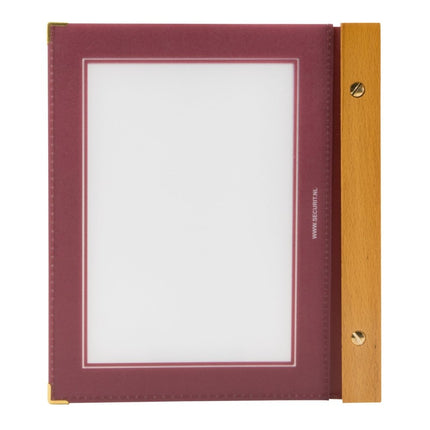 Securit® Wood A5 Wine Red Menu Set – 10 Menu Holders + 20 Extra Pouches | Hospitality Trade Pack - hospitality