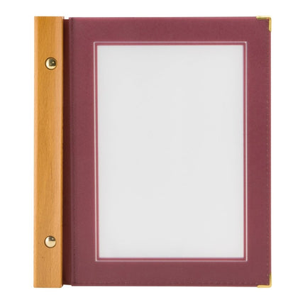 Securit® Wood A5 Wine Red Menu Set – 10 Menu Holders + 20 Extra Pouches | Hospitality Trade Pack - hospitality