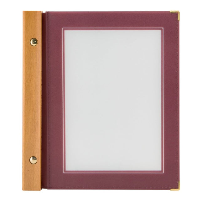 Securit® Wood A5 Wine Red Menu Set – 10 Menu Holders + 20 Extra Pouches | Hospitality Trade Pack - hospitality