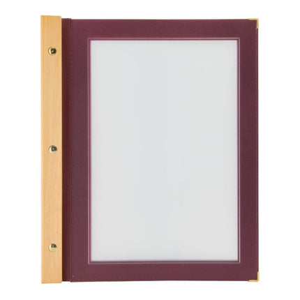 Securit Wood Menu Holders Wine Red 32.2x26.6x2 cm Pack of 10 - hospitality