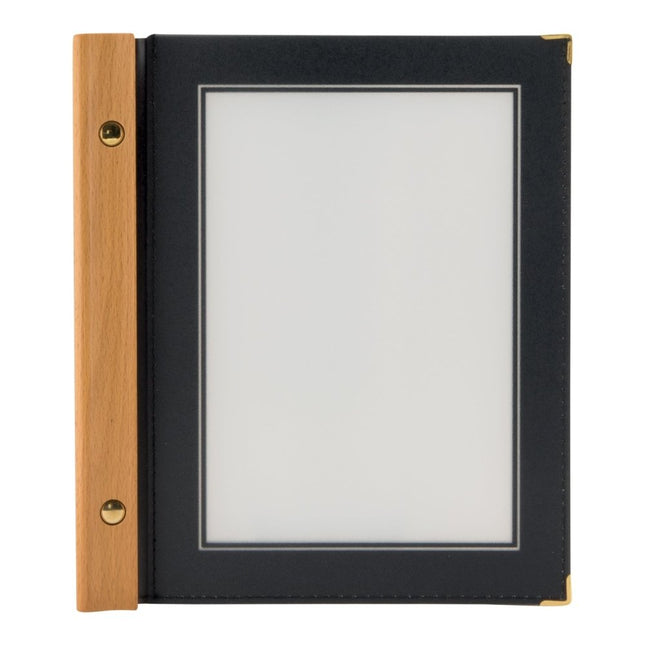 Securit Wood Range Menu Holders Black Pack Of 10 A5 - hospitality