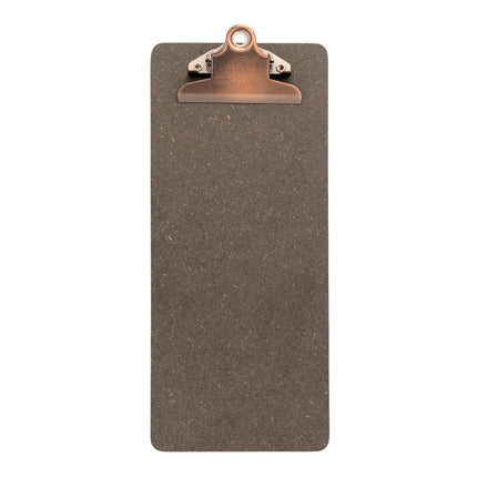 Securit Wooden Menu Holders Clipboard Stainless Steel Clip Pack Of 10 Grey Brown - hospitality