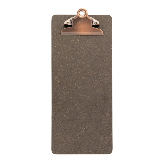 Securit Wooden Menu Holders Clipboard Stainless Steel Clip Pack Of 10 Grey Brown - hospitality