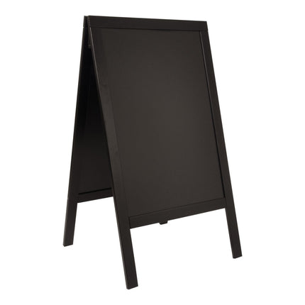 Securit® Woody Large Pinewood Pavement Board in Black 120 cm Chalkboard Set – Board + Waterproof Markers + Cleaner | Hospitality Trade Pack - hospitality