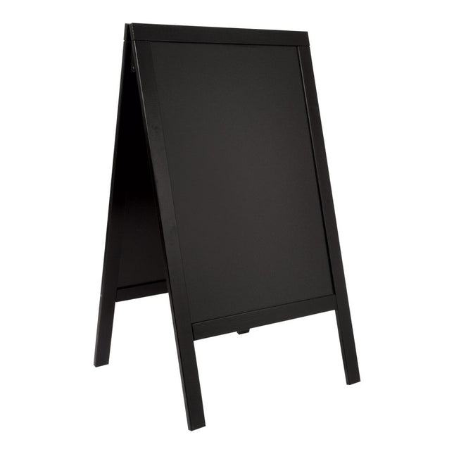 Securit® Woody Large Pinewood Pavement Board in Black 120 cm Lit Pavement Sign Set – Board + LED Lamp + Wind Stopper + Markers | Hospitality Trade Pack - hospitality