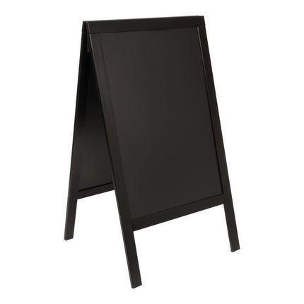 Securit® Woody Large Pinewood Pavement Board in Black 120 cm Lit Pavement Sign Set – Board + LED Lamp + Wind Stopper + Markers | Hospitality Trade Pack - hospitality