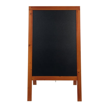 Securit® Woody Large Pinewood Pavement Board in Mahogany 120 cm Lit Pavement Sign Set – Board + LED Lamp + Wind Stopper + Markers | Hospitality Trade Pack - hospitality