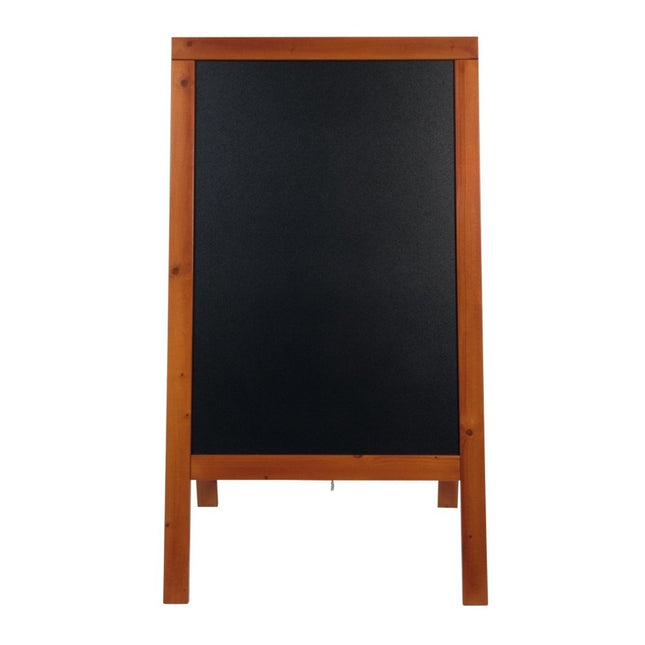 Securit® Woody Large Pinewood Pavement Board in Mahogany 120 cm Lit Pavement Sign Set – Board + LED Lamp + Wind Stopper + Markers | Hospitality Trade Pack - hospitality