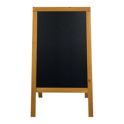 Securit® Woody Large Pinewood Pavement Board in Teak 120 cm Lit Pavement Sign Set – Board + LED Lamp + Wind Stopper + Markers | Hospitality Trade Pack - hospitality