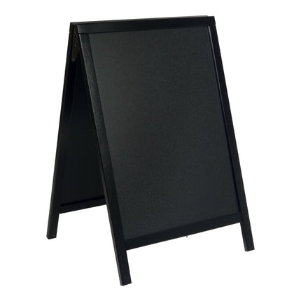 Securit® Woody Small Pinewood Pavement Board in Black 85 cm Chalkboard Set – Board + Waterproof Markers + Cleaner | Hospitality Trade Pack - hospitality