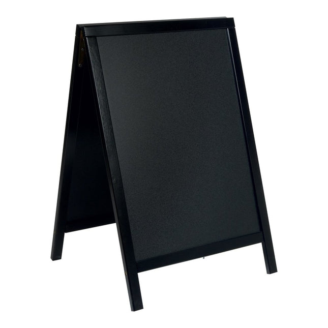 Securit® Woody Small Pinewood Pavement Board in Black 85 cm Lit Pavement Sign Set – Board + LED Lamp + Wind Stopper + Markers | Hospitality Trade Pack - hospitality
