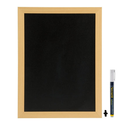Securit Woody Teak Wall Chalkboards 40x30x1cm Pack 6 Marker And Mounting Kit - hospitality