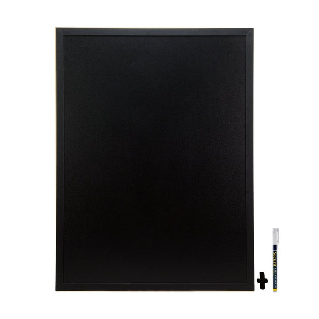 Securit Woody Wall Chalkboards Black 80x60x1cm Pack of 6 - hospitality