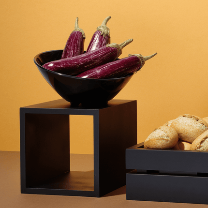 Slanted bowl made of melamine, black, 233x(h)125mm - hospitality