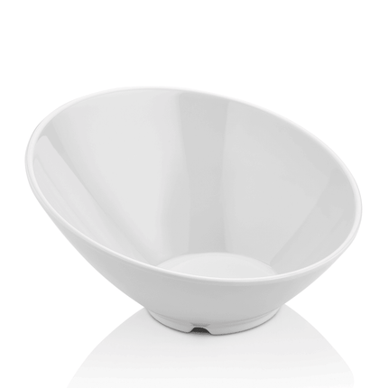 Slanted bowl made of melamine, white, 233x(h)125mm - hospitality