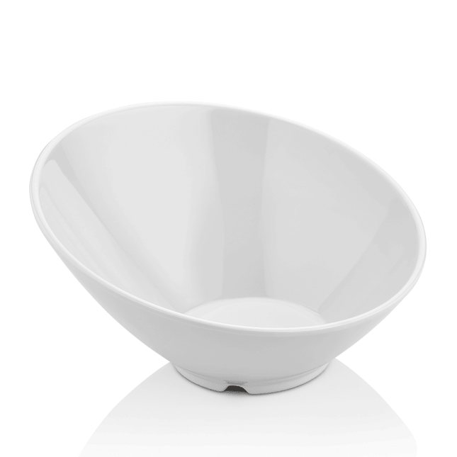 Slanted bowl made of melamine, white, 233x(h)125mm - hospitality