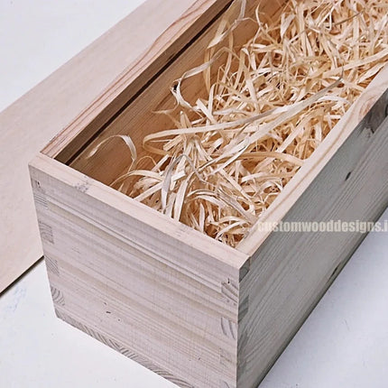 Sliding Lid 1 Bottle Box - Natural x - hospitality