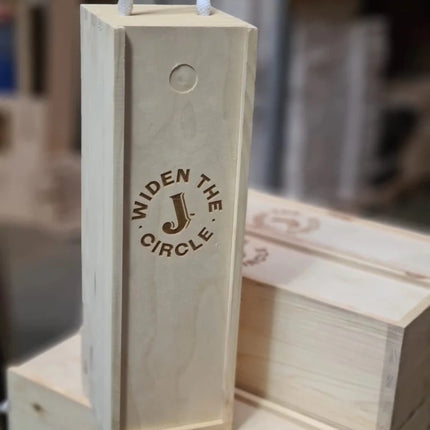 Sliding Lid 1 Bottle Box - Natural x - hospitality