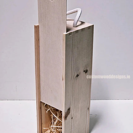 Sliding Lid 1 Bottle Box - Natural x - hospitality
