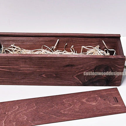 Sliding Lid Bottle Box - Single Burgundy x25 - hospitality