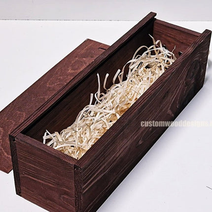 Sliding Lid Bottle Box - Single Burgundy x25 - hospitality