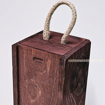 Sliding Lid Bottle Box - Single Burgundy x25 - hospitality
