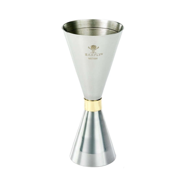 Slim Style jigger, stainless w/gold band, 2 oz., Barfly - hospitality