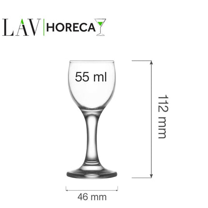 Sofia Vodka Glass 55ml Capacity Stemmed Glass - Elegant Classic Barware for Vodka and Liqueurs - hospitality