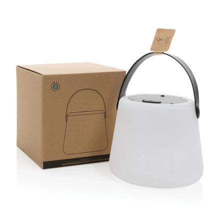 SolarGlow RCS recycled ABS USB-rechargeable outdoor light - hospitality