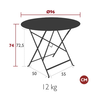  perfect for outdoor café or patio settings.Round Table Fermob7913.0Willow Green