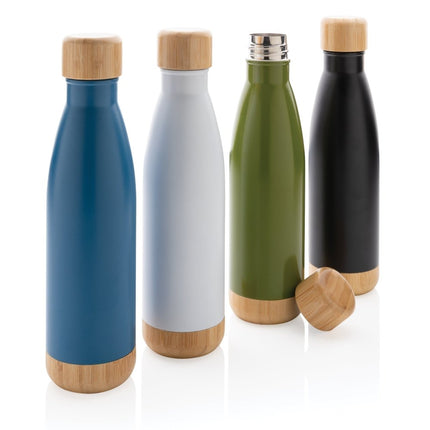 Stainless steel bottle with bamboo lid 520ml pack of 25 - hospitality