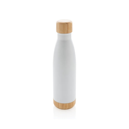 Stainless steel bottle with bamboo lid 520ml pack of 25 - hospitality