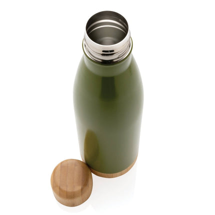 Stainless steel bottle with bamboo lid 520ml pack of 25 - hospitality