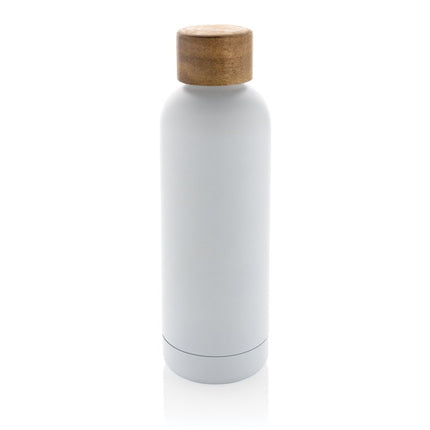 Stainless steel bottle with wood lid pack of 25 - hospitality