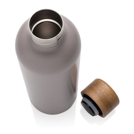 Stainless steel bottle with wood lid pack of 25 - hospitality