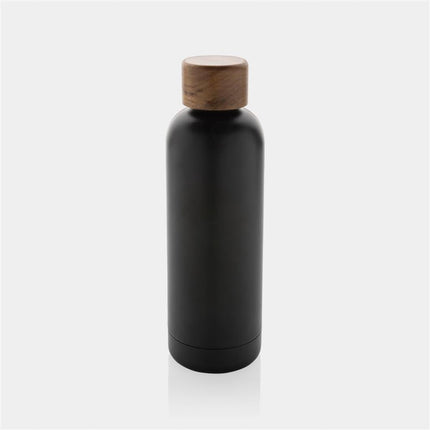 Stainless steel bottle with wood lid pack of 25 - hospitality