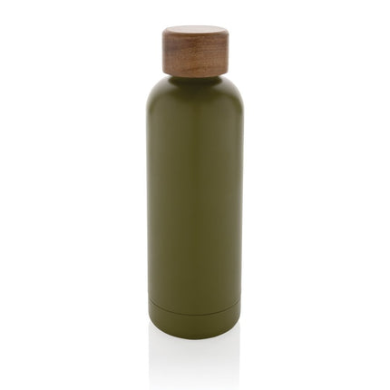 Stainless steel bottle with wood lid pack of 25 - hospitality