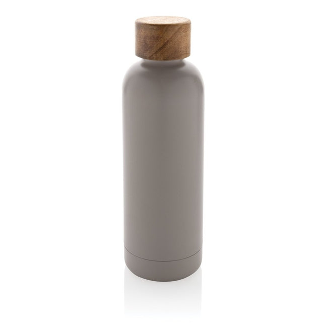 Stainless steel bottle with wood lid pack of 25 - hospitality