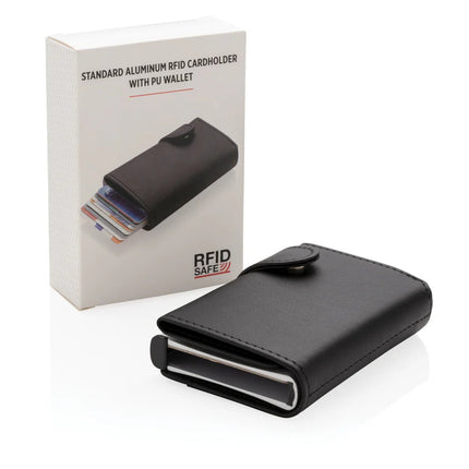 Standard aluminium RFID cardholder with PU wallet - hospitality