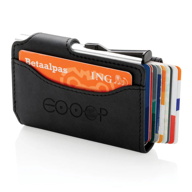 Standard aluminium RFID cardholder with PU wallet - hospitality