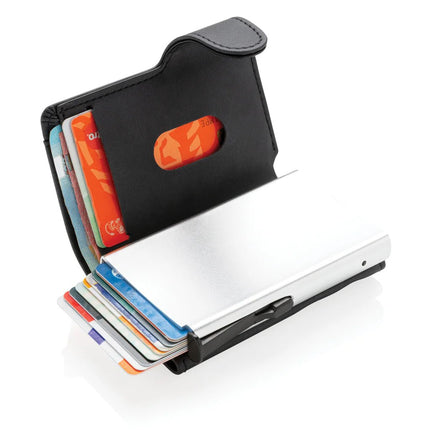 Standard aluminium RFID cardholder with PU wallet - hospitality
