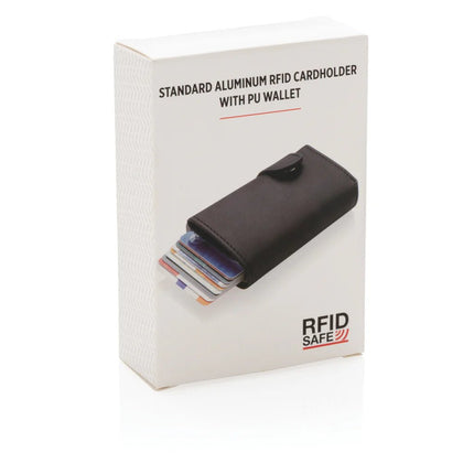 Standard aluminium RFID cardholder with PU wallet - hospitality