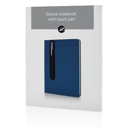 Standard hardcover PU A5 notebook with stylus pen - hospitality