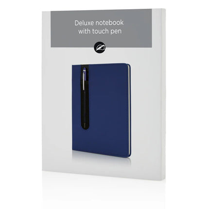 Standard hardcover PU A5 notebook with stylus pen - hospitality