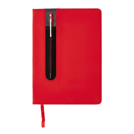 Standard hardcover PU A5 notebook with stylus pen - hospitality