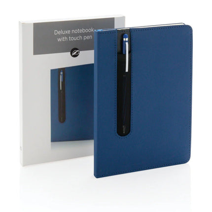 Standard hardcover PU A5 notebook with stylus pen - hospitality