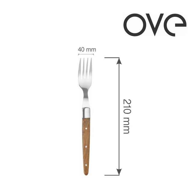 Steak fork 210mm, set of 6 in giftbox, ROSE WOOD - hospitality