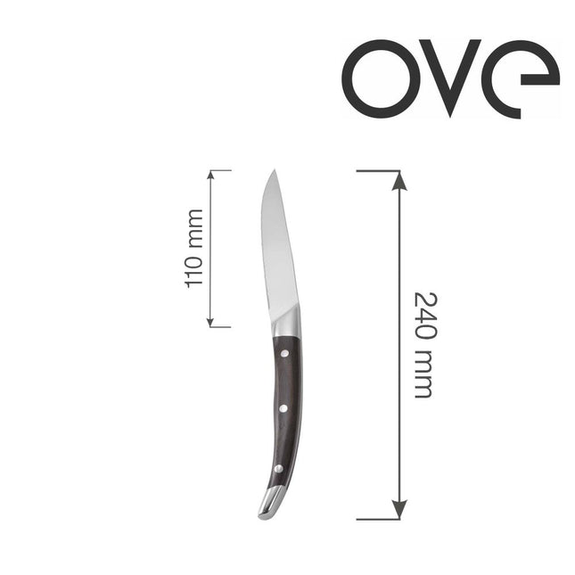 Steak knife, set of 6 in giftbox, OVE, 240 mm - hospitality