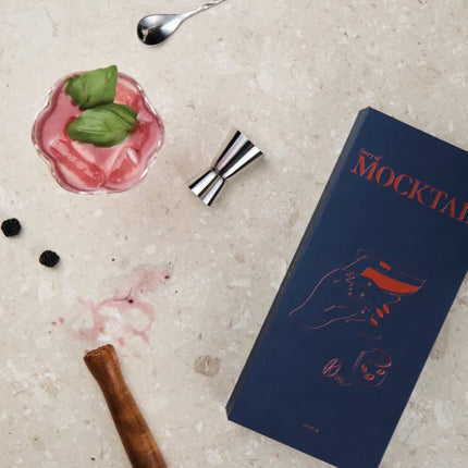 Story Of Mocktail Collection In Bookbound Gift Box With FSC Acacia Muddler And Stainless Steel Jigger - hospitality